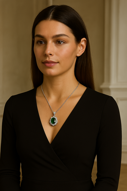 Gargantilla de plata 925 con Esmeralda